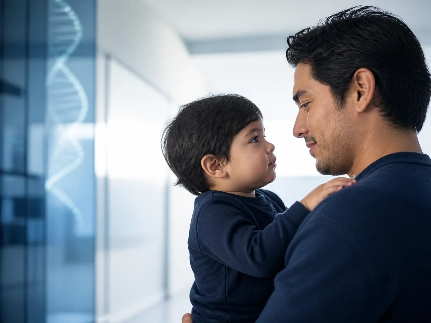 Padre e hijo — examen de ADN de paternidad
